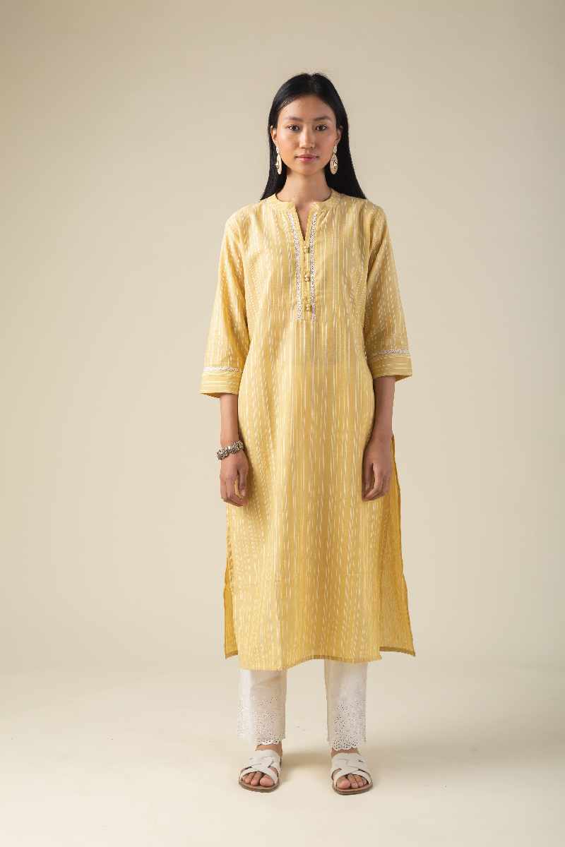 Image for Kusvaa Ne53 Aditi Handloom Cotton Kurta Pocket