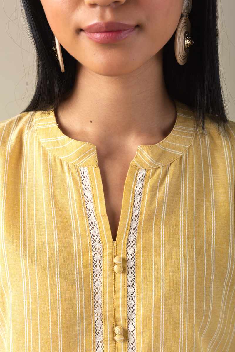 Image for Kusvaa Ne53 Aditi Handloom Cotton Kurta Side