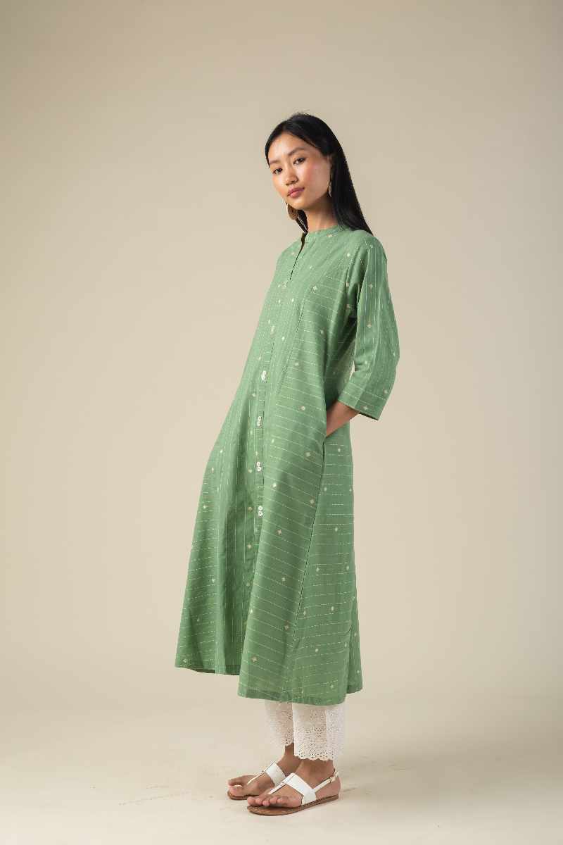 Image for Kusvaa Ne54 Amitaa Handloom Cotton Kurta Neck