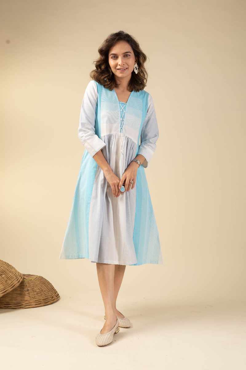 Image for Kusvaa Ne63 Saachee Handloom Cotton Dress Pocket