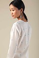 Image for Kusvaa Ne88 Dishitha Cotton Jamdani Kurta Neck