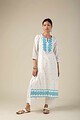 Image for Kusvaa Ne88 Dishitha Cotton Jamdani Kurta Side