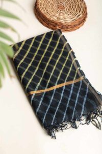 Image for Kusvaa Vebdup08 Black Cotton Kota Doriya Dupatta Featured