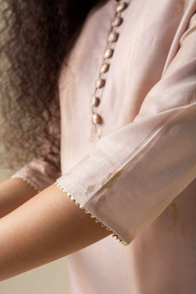 Image for Ne257 Deeksha Chanderi Kurta Closeup 2