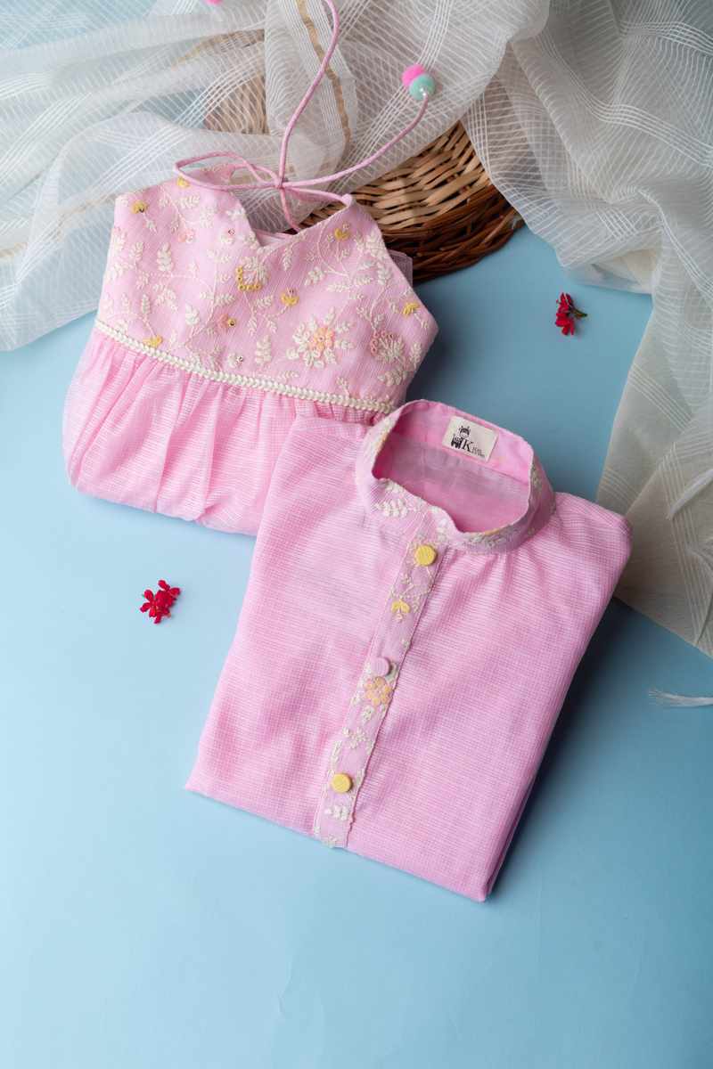Image for Byw005 Eraya Kota Doriya Boys Kurta Pant Set Closeup 2