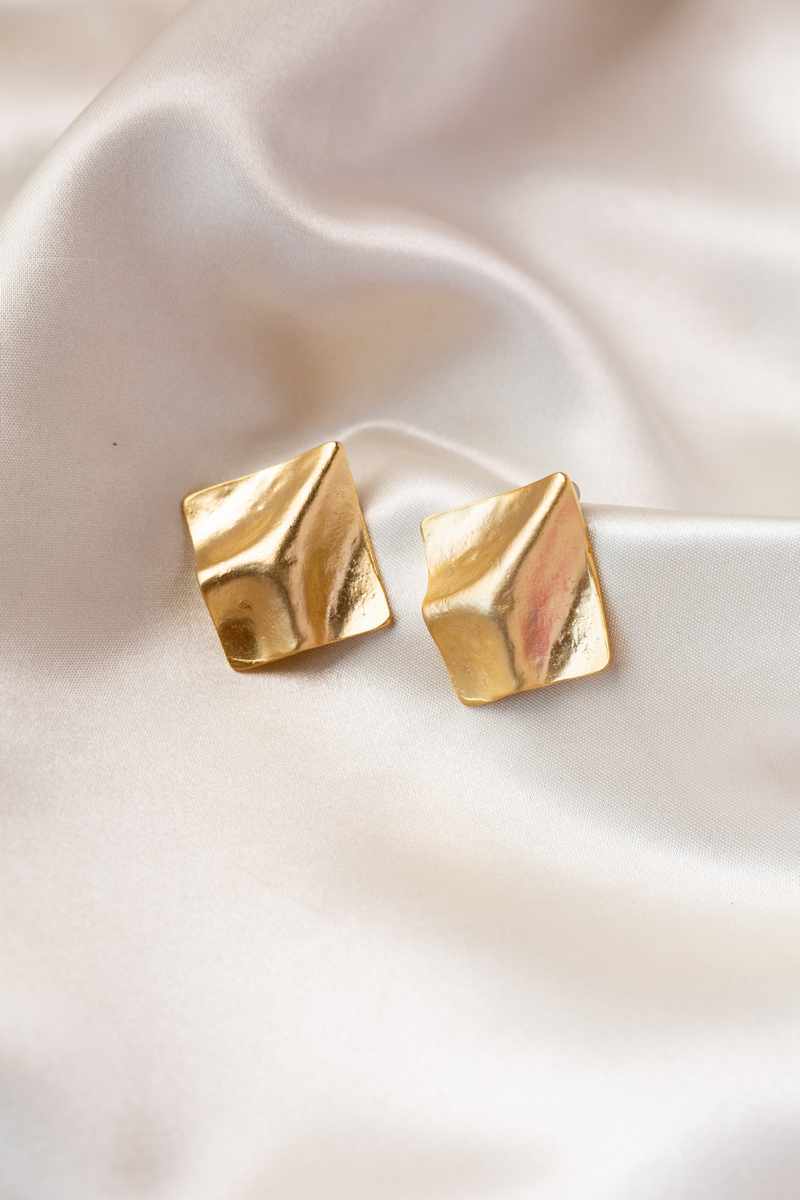 Image for Ern001 Athena Gold Stud Earrings Front