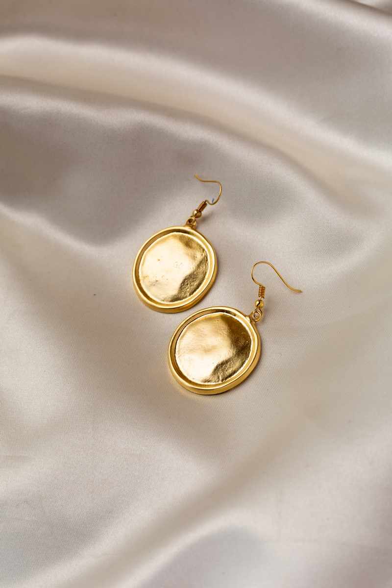 Image for Ern003 Eleni Gold Coin Earrings Side