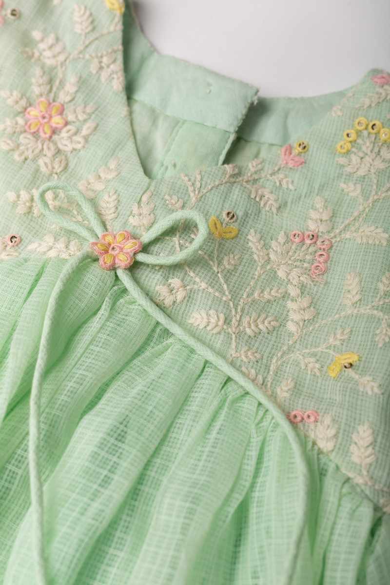 Image for Grw002 Sriyanshi Girls Kota Doriya Frock Front