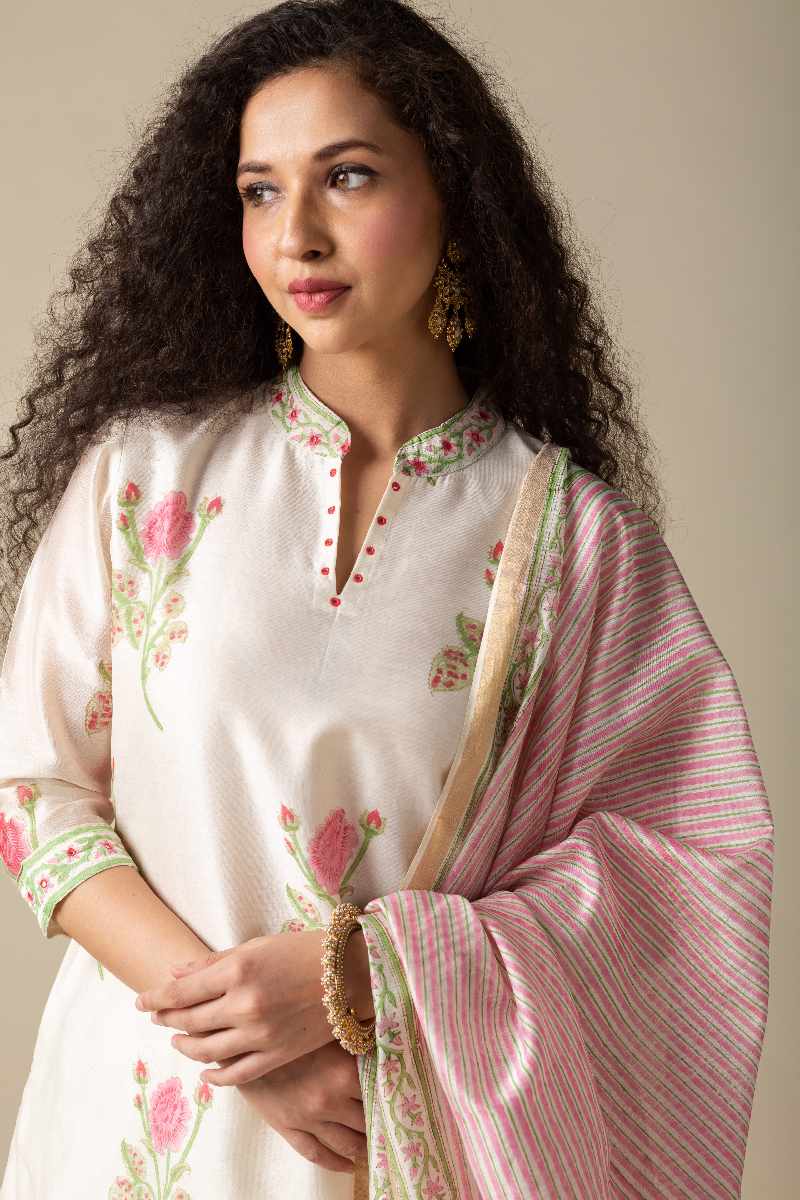 Image for Kds001 Nuti Chanderi Kurta With Dupatta Set Featured