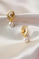 Image for Kpe448 Rhea Golden Pearl Drop Earrings Front