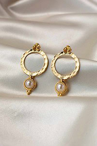 Image for Kpe453 Theano Flower Stud Earrings With White Seed Pearl Featured