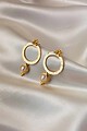 Image for Kpe453 Theano Flower Stud Earrings With White Seed Pearl Side