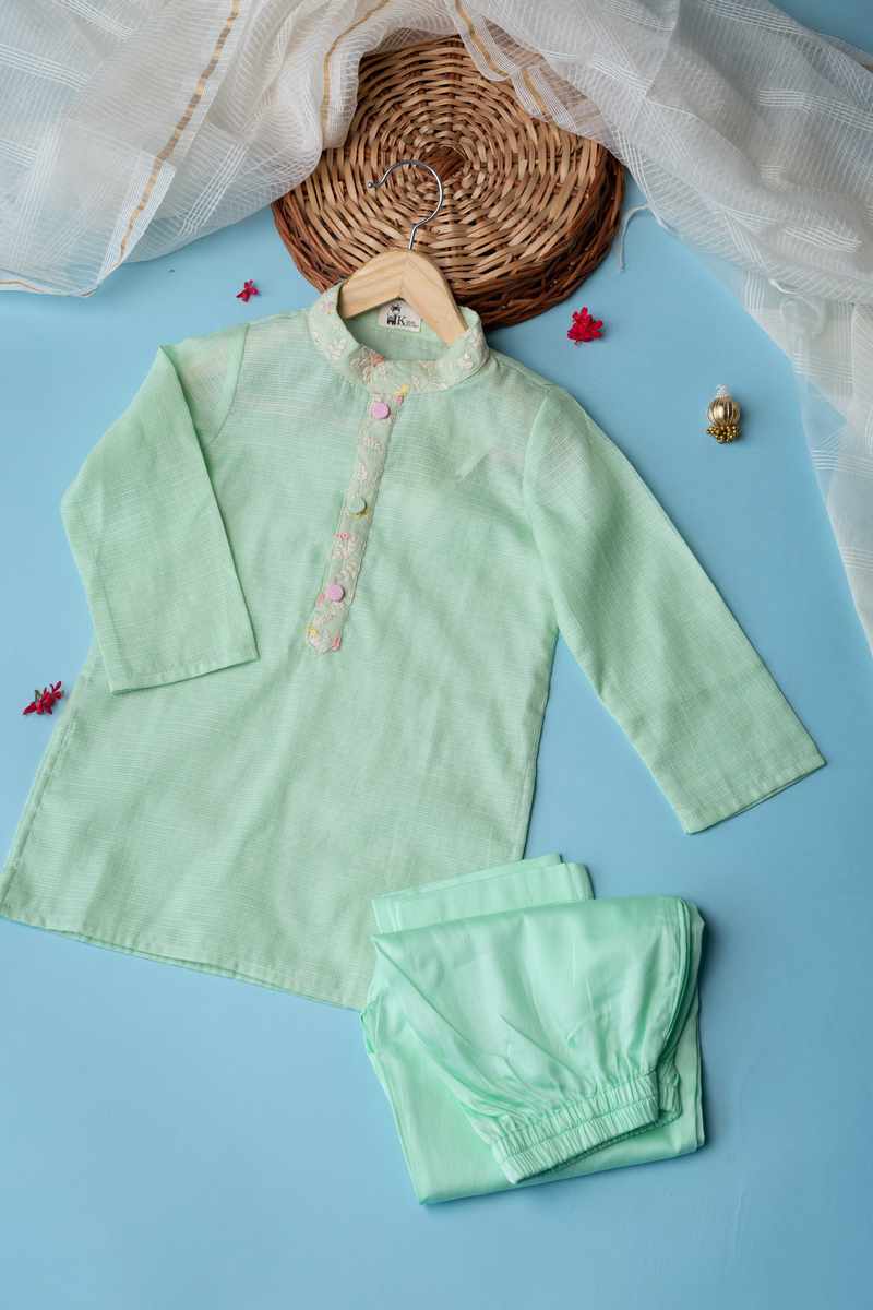 Image for Kusvaa Byw004 Aviraj Kota Doriya Boys Kurta Pant Set Side