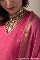 Image for Kusvaa Cood001 Kashvi Chanderi Kurta Pant Set Closeup 2 New