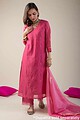 Image for Kusvaa Cood001 Kashvi Chanderi Kurta Pant Set Pocket New