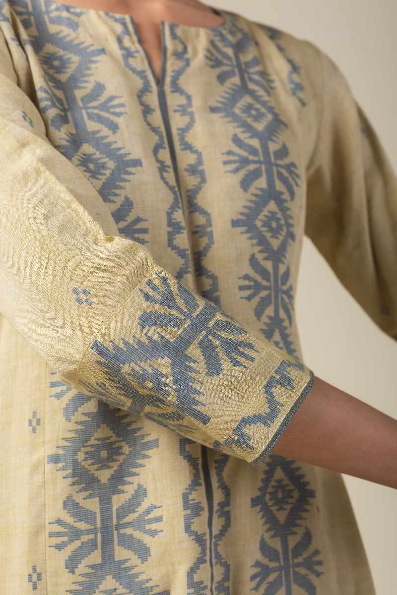 Image for Kusvaa Cood007 Sharvani Cotton Co Ord Set Closeup New