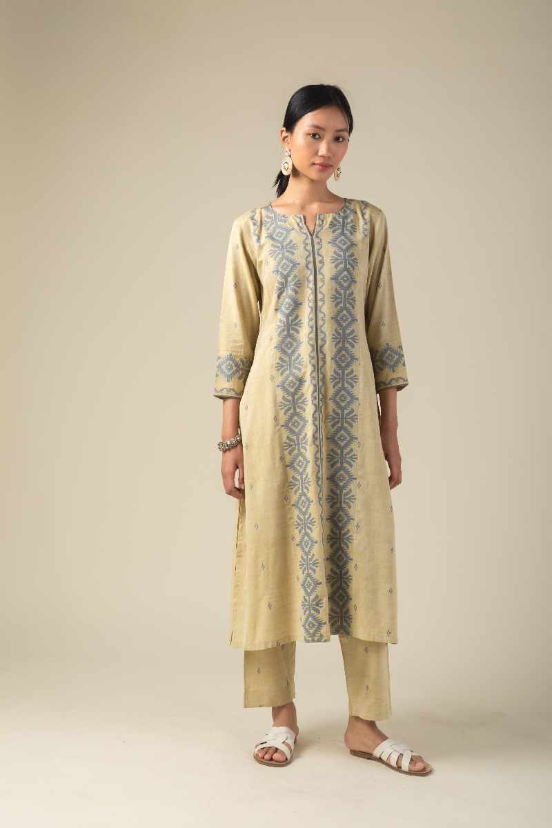 Image for Kusvaa Cood007 Sharvani Cotton Co Ord Set Front New
