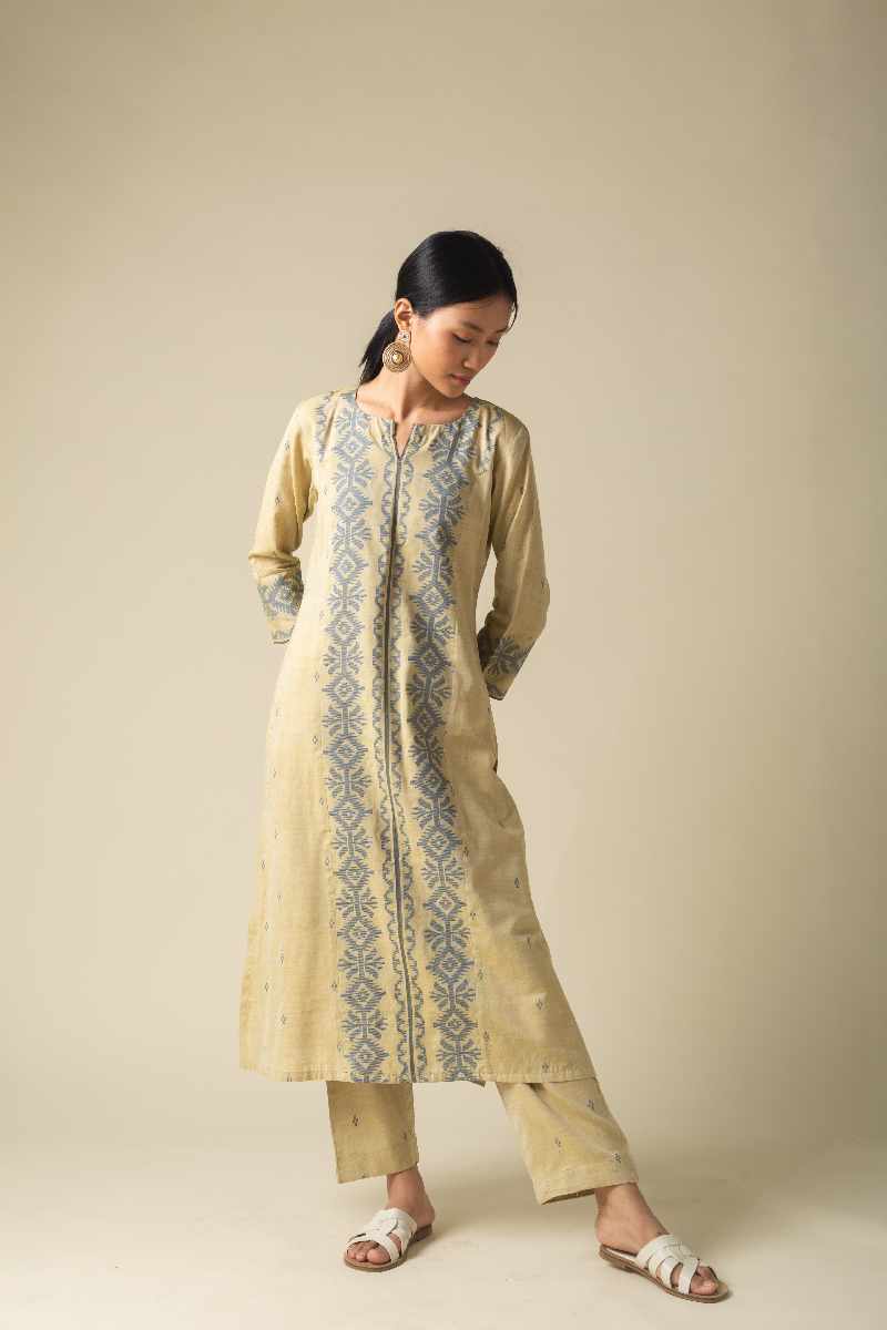 Image for Kusvaa Cood007 Sharvani Cotton Co Ord Set Side New