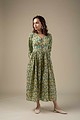 Image for Kusvaa Dr001 Snehal Cotton Block Print Dress Closeup
