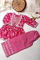 Image for Kusvaa Grw001 Lalima Girl's Cotton Kurta Palazzo Set Closeup 2