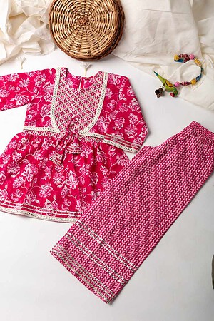 Image for Kusvaa Grw001 Lalima Girl's Cotton Kurta Palazzo Set Featured