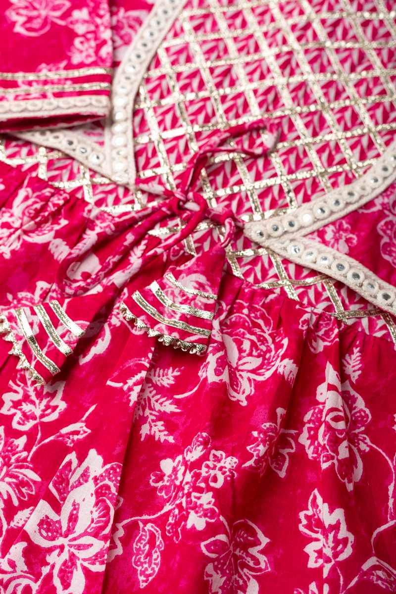 Image for Kusvaa Grw001 Lalima Girl's Cotton Kurta Palazzo Set Side