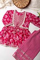 Image for Kusvaa Grw001 Lalima Girl's Cotton Kurta Palazzo Set Sitting