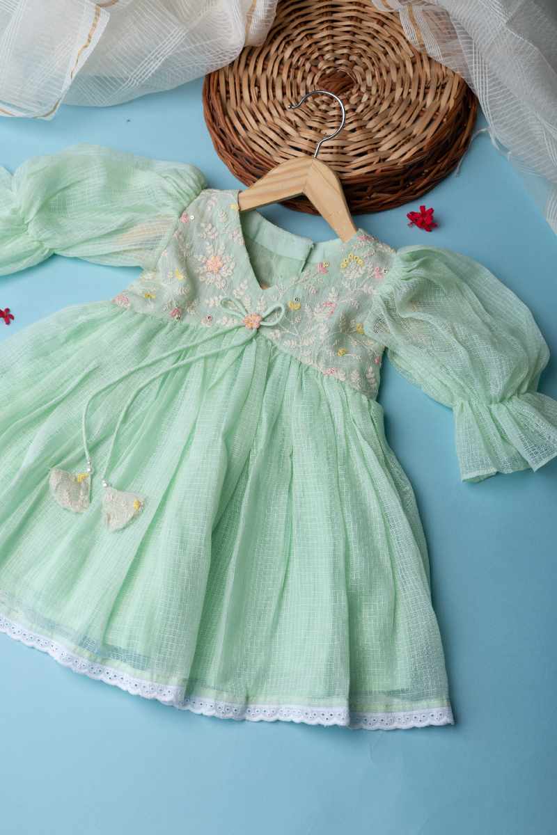 Image for Kusvaa Grw002 Sriyanshi Girls Kota Doriya Frock Front New