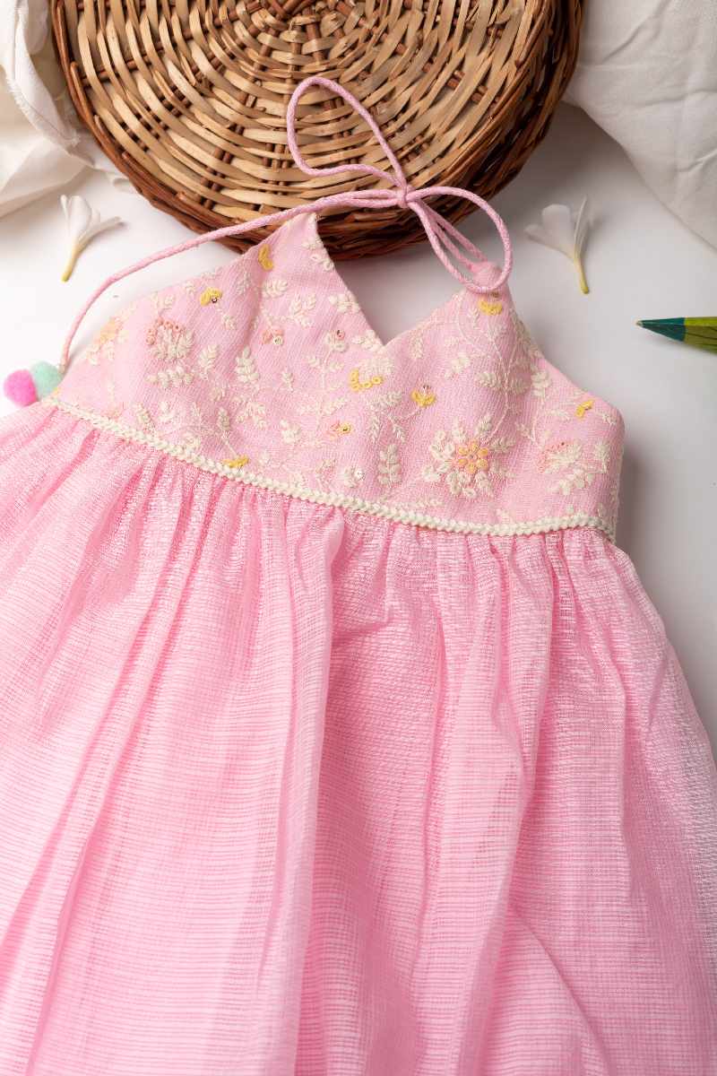 Image for Kusvaa Grw004 Varsha Kota Doriya Girls Kurta Pant Set Closeup 2