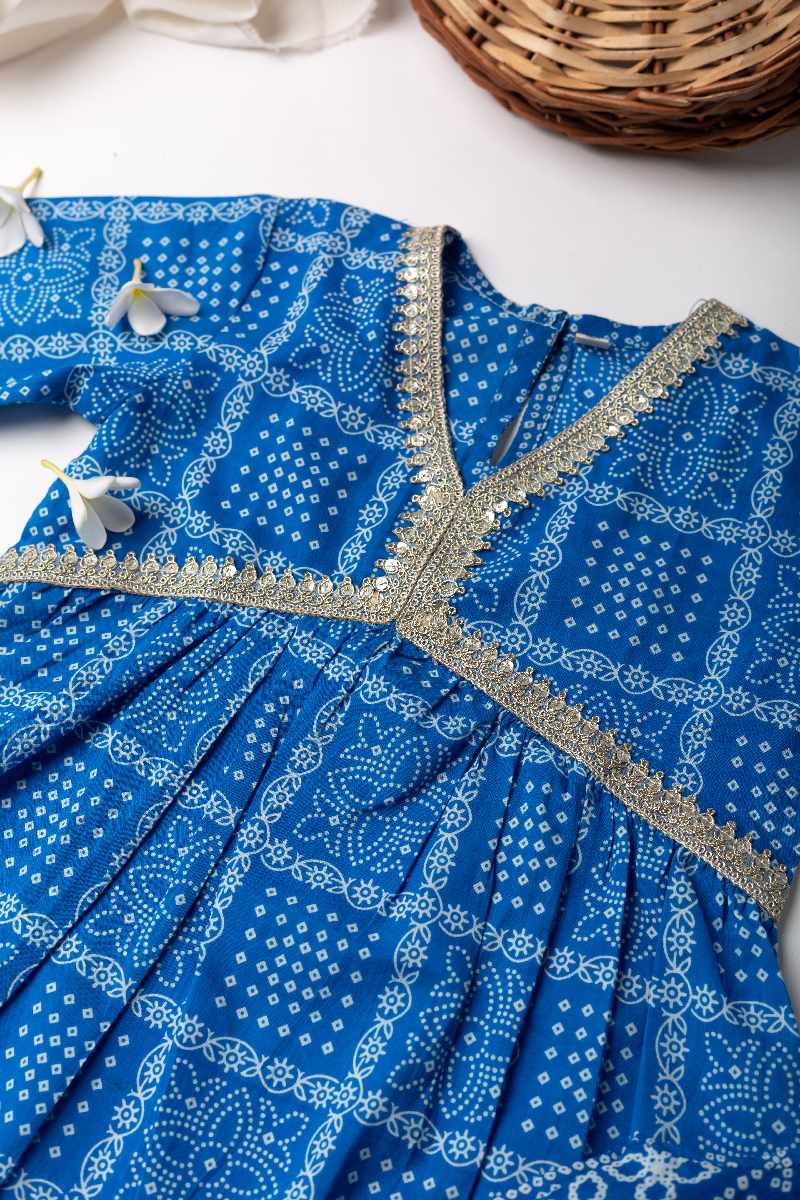 Image for Kusvaa Grw005 Vamika Cotton Kurta Girls Pant Set Back