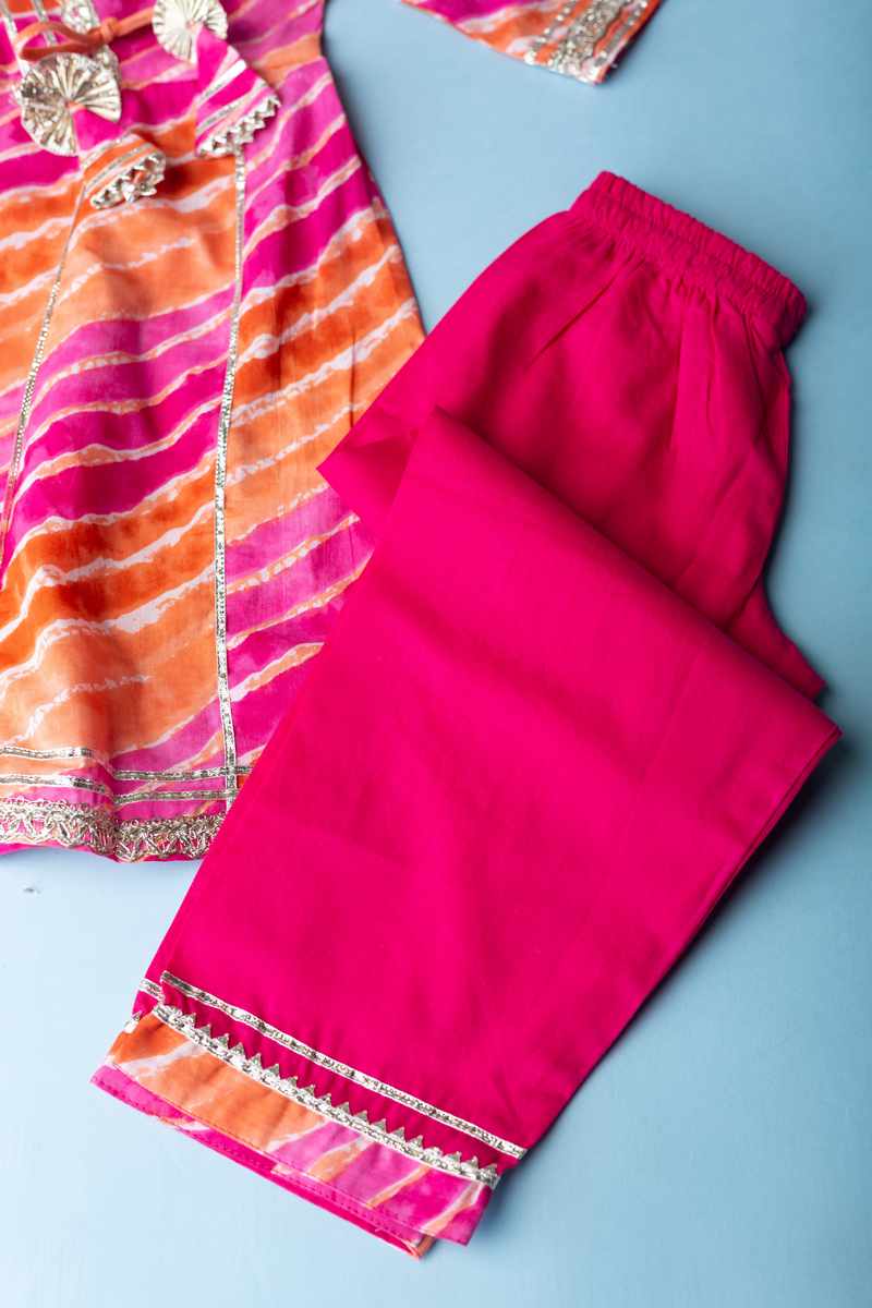 Image for Kusvaa Kne30 Epide Cotton Girl's Kurta Pant Set Closeup