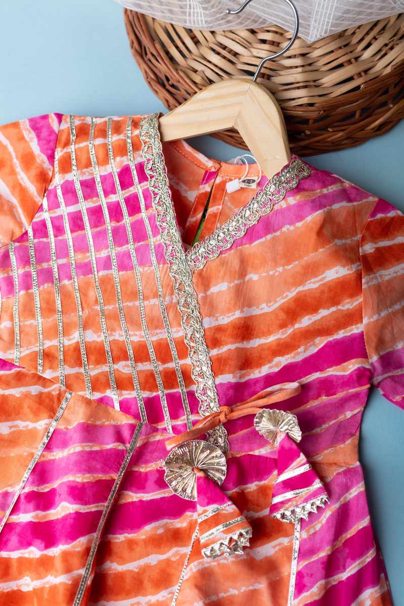 Image for Kusvaa Kne30 Epide Cotton Girl's Kurta Pant Set Side