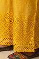 Image for Kusvaa Pnt002 Yellow Cotton Schiffli Pant Side