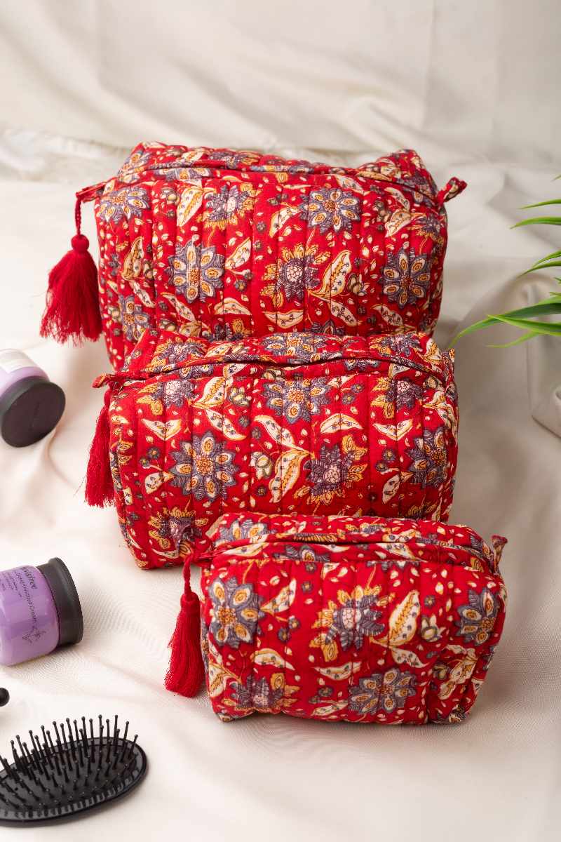 Image for Kusvaa Ubg002 Riyanka Toiletry Pouch Set Of 3 Front