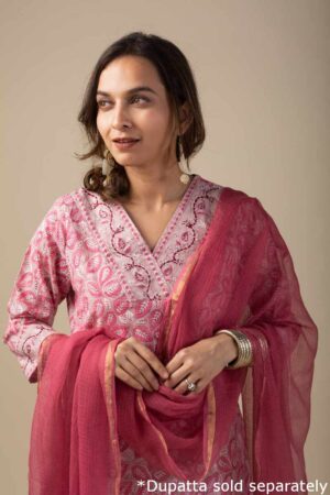 Image for Kusvaa Wkr002 Vanya Cotton Block Print Kurta Featured New
