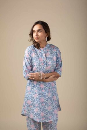 Image for Kusvaa Wkr004 Samanvitha Block Print Co Ord Set Front