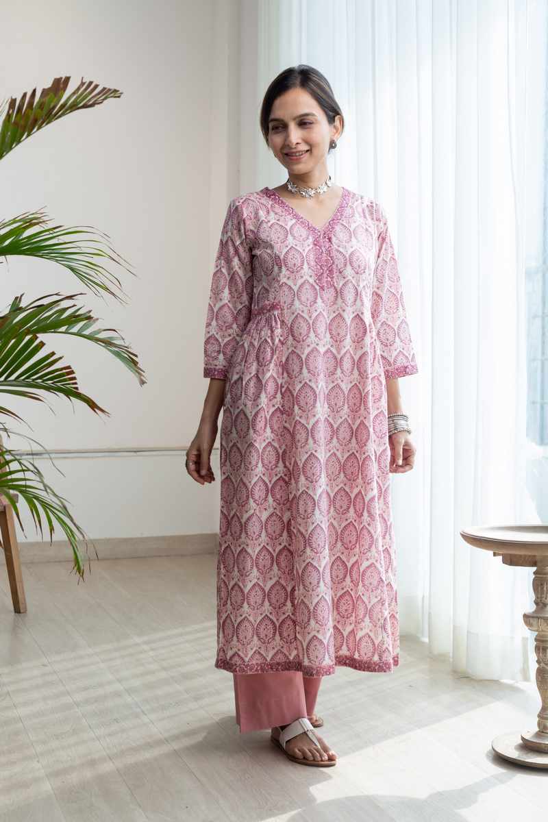 Image for Kusvaa Wkr005 Tanvishree Cotton A Line Kurta Side