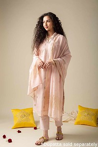 Image for Kusvaa Wkr006 Diti Chanderi Straight Kurta Side New