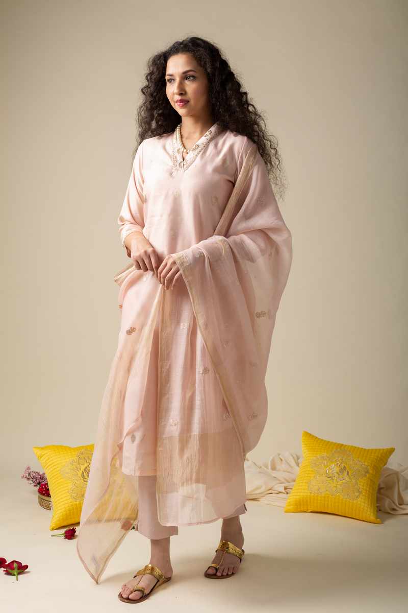 Image for Wkr006 Diti Chanderi Straight Kurta Side