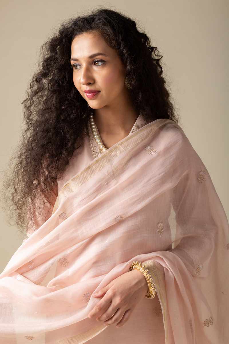 Image for Wkr006 Diti Chanderi Straight Kurta Sitting