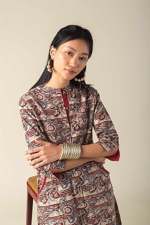 Image for Wkr007 Roshawna Kalamkari Kurta Featured