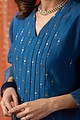 Image for Kusvaa Cood012 Ruma Chanderi Kurta Pant Set Closeup 2