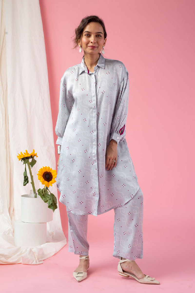 Image for Kusvaa Cood013 Rumesha Modal Satin Co Ord Set Closeup 2 New