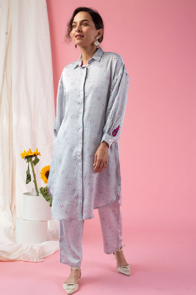 Image for Kusvaa Cood013 Rumesha Modal Satin Co Ord Set Front New