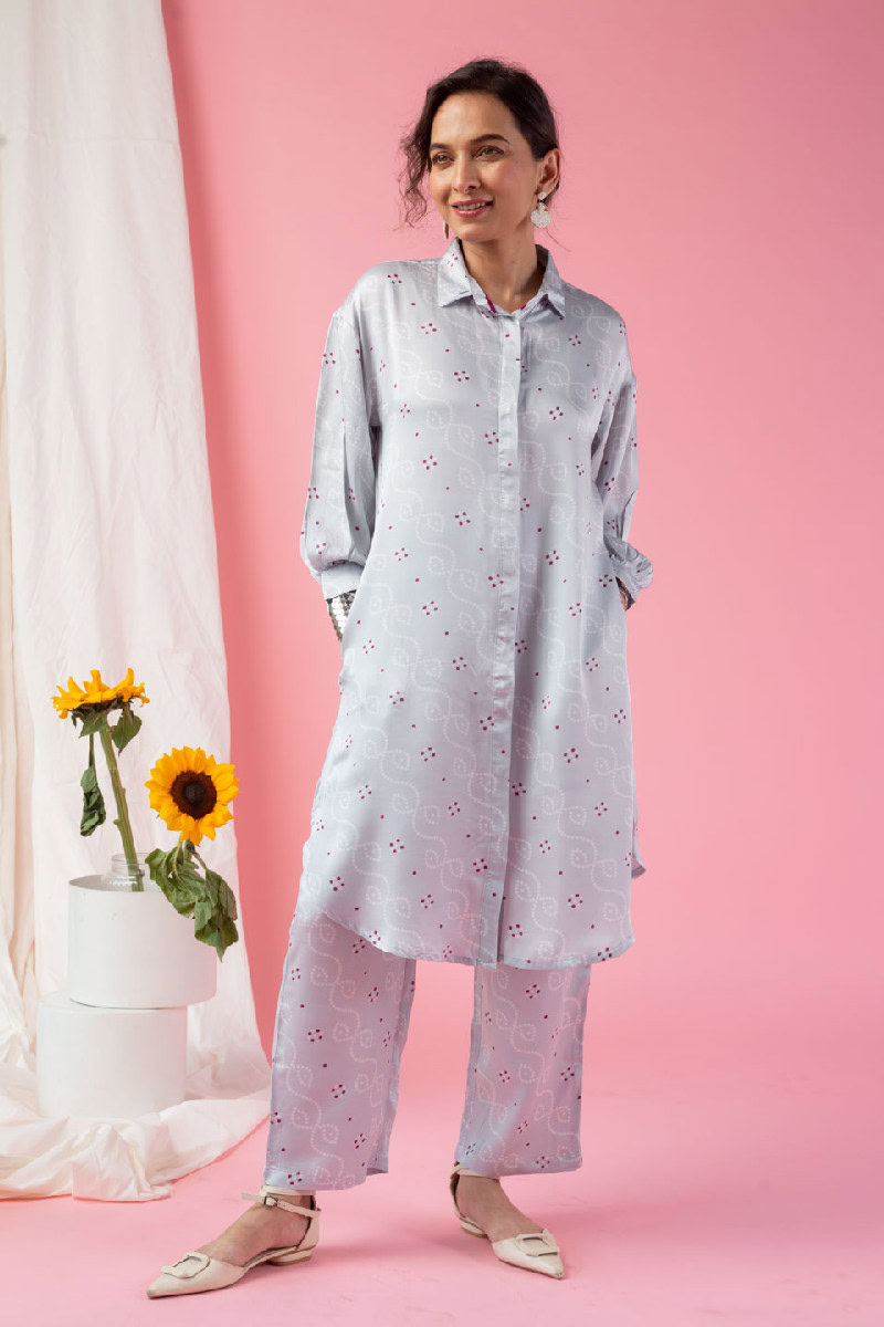Image for Kusvaa Cood013 Rumesha Modal Satin Co Ord Set Sitting New