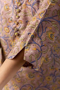 Image for Kusvaa Cood016 Haripriya Chanderi Kurta Pant Set Closeup 2