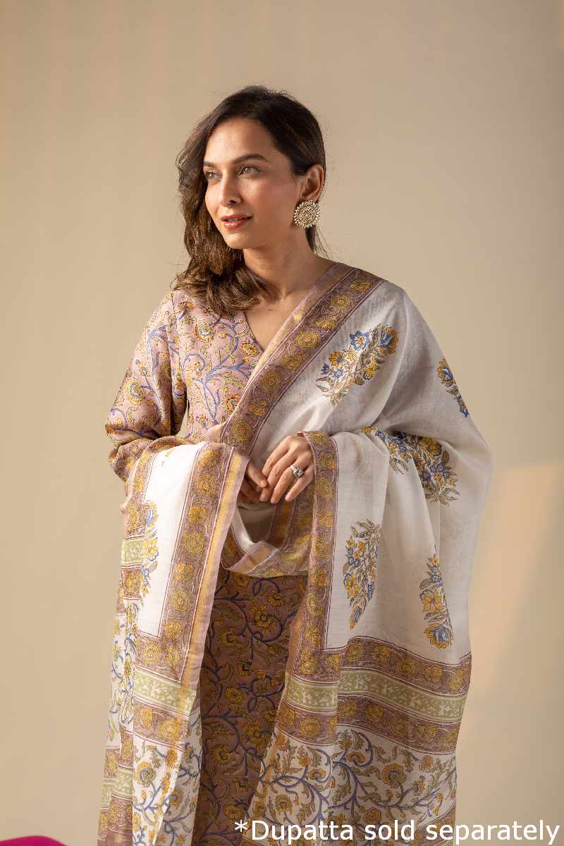 Image for Kusvaa Cood016 Haripriya Chanderi Kurta Pant Set Front New