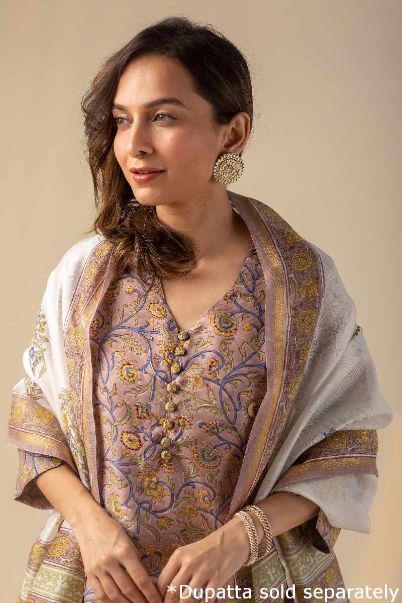 Image for Kusvaa Cood016 Haripriya Chanderi Kurta Pant Set Side New