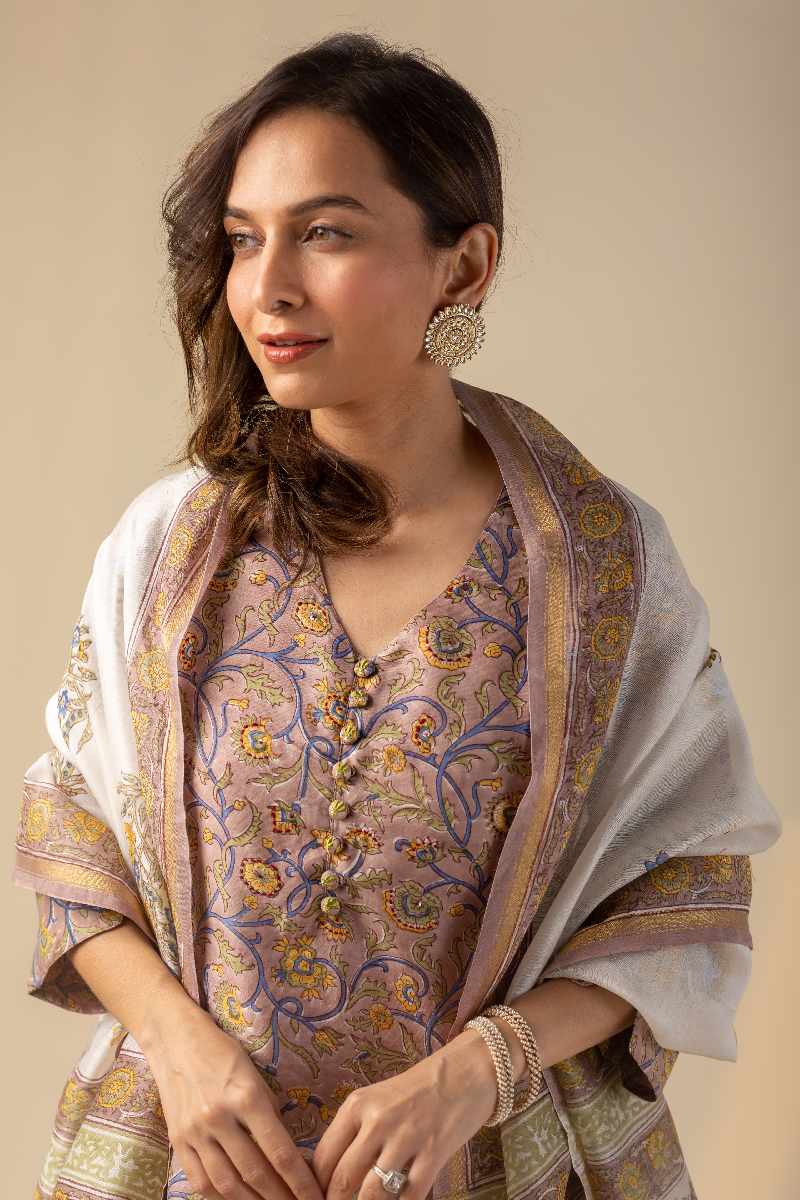 Image for Kusvaa Cood016 Haripriya Chanderi Kurta Pant Set Side