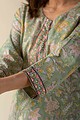 Image for Kusvaa Cood017 Maheyi Cotton Block Print Kurta Pant Set Sleeves